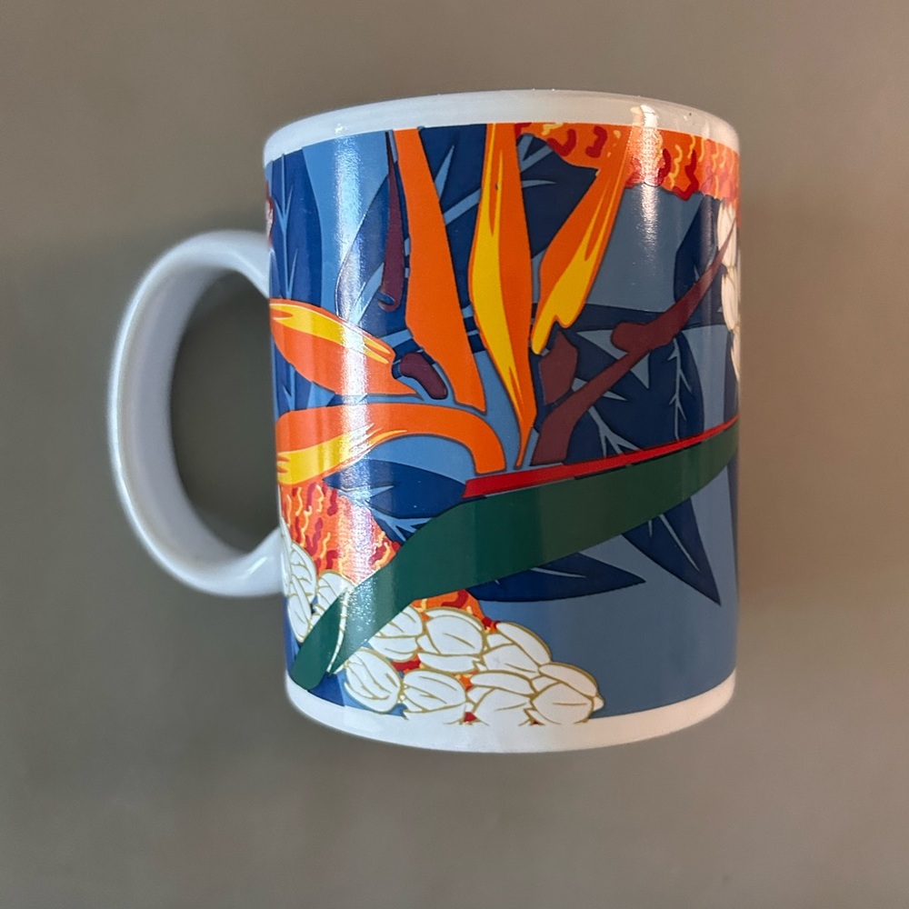 Hawaiian Floral Ceramic Mug with Vibrant Design